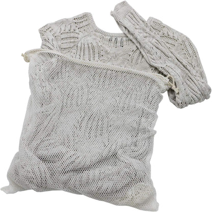 EcoDrop Organic Cotton Mesh Laundry Bags - 2-Pack GOTS Certified Delicate Wash Bags