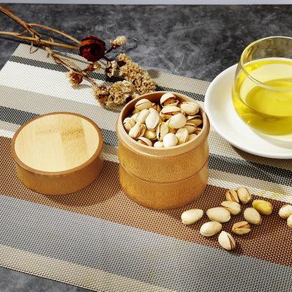 EcoDrop Natural Bamboo Storage Box Set – Eco-Friendly Kitchen & Tea Organizer Canisters