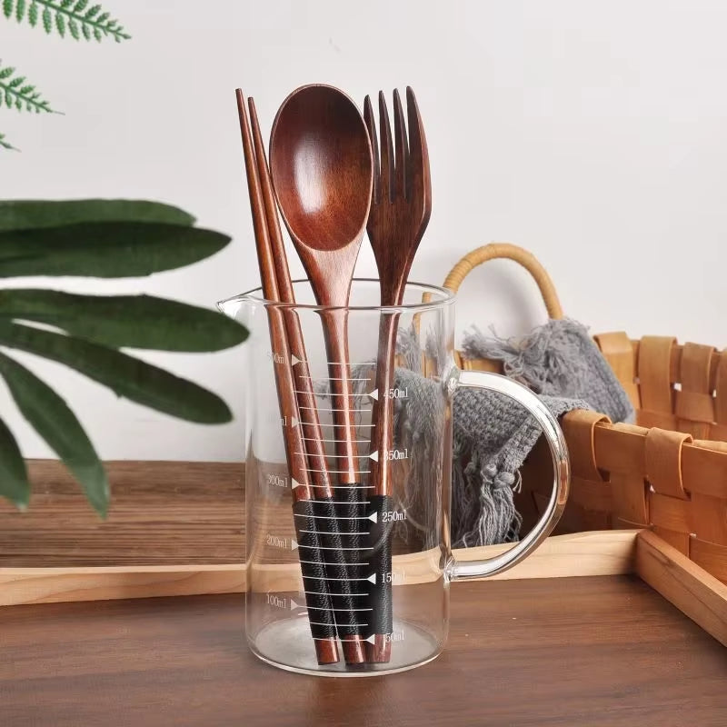 EcoDrop Wooden Cutlery Travel Set – Spoon, Fork & Chopsticks