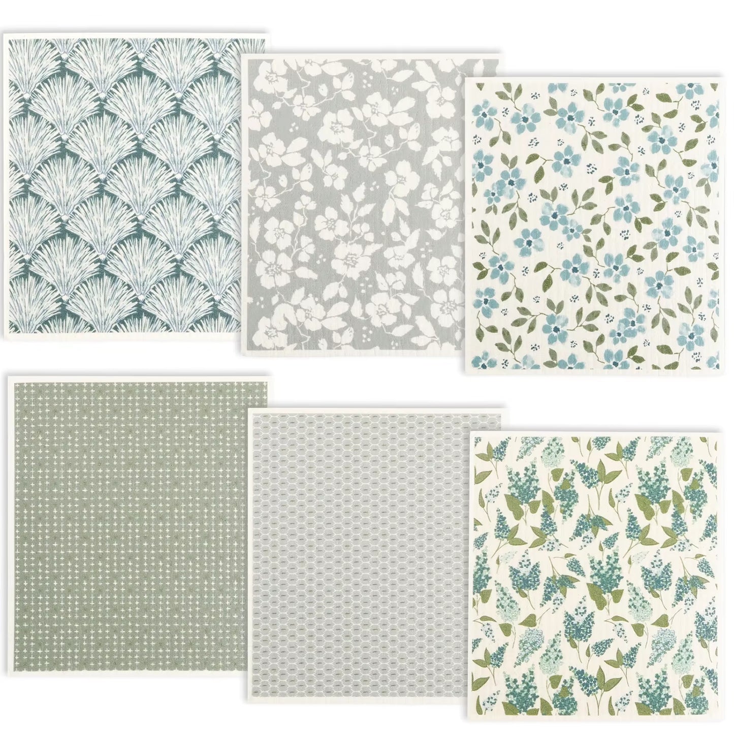 EcoDrop Reusable Swedish Dishcloths – 5/6-Pack Eco-Friendly Cellulose Cleaning Towels