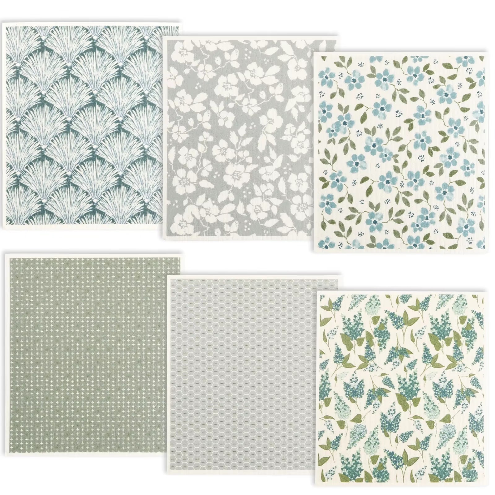 EcoDrop Reusable Swedish Dishcloths – 5/6-Pack Eco-Friendly Cellulose Cleaning Towels