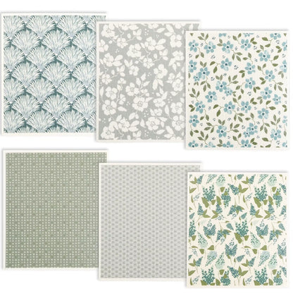 EcoDrop Reusable Swedish Dishcloths – 5/6-Pack Eco-Friendly Cellulose Cleaning Towels