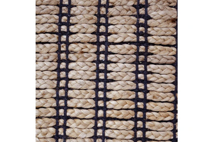 EcoDrop Handwoven Natural Jute Rug – Kochi 1129 in Natural Black (80x150cm)