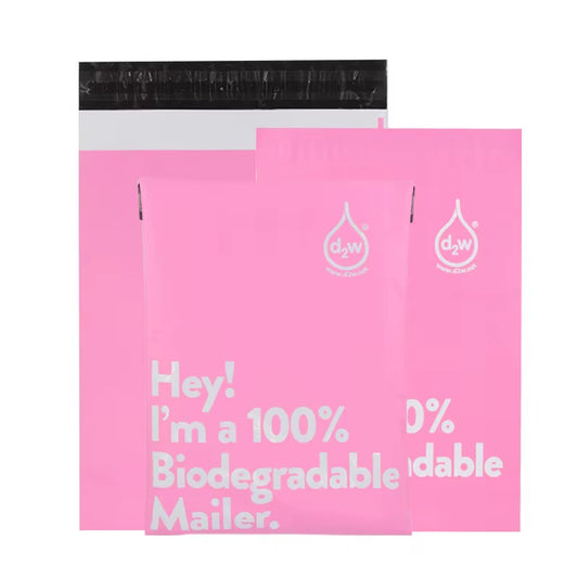 EcoDrop Certified Biodegradable Pink Mailer Bags – 50-Pack Eco-Friendly Compostable Shipping Pouches