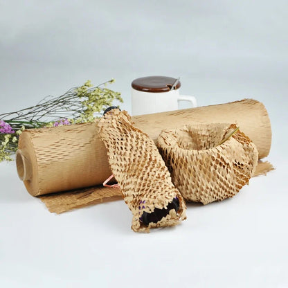 Honeycomb Packaging Paper 15''x 164' Paper Recyclable Moving Supplies Cushion Wrapping Paper for Packing Glass-3