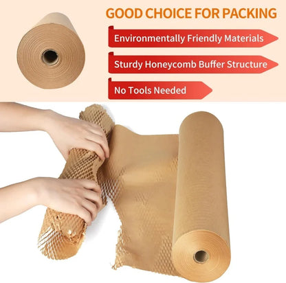 Honeycomb Packaging Paper 15''x 164' Paper Recyclable Moving Supplies Cushion Wrapping Paper for Packing Glass-2