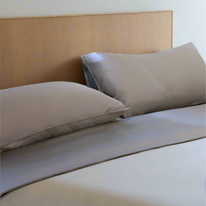 EcoDrop Organic Cotton Bedding Set – GOTS Certified Quilt Cover & Flat Sheet (Queen/King)