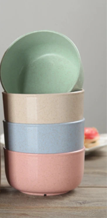 EcoDrop Wheat Straw Bowls – Set of 4