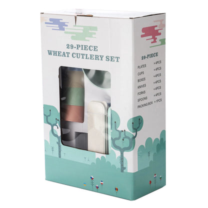 EcoDrop Wheat Straw Dinnerware Set – 4 Colors, 24-Piece Eco-Friendly Tableware-5