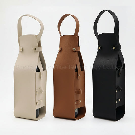 EcoDrop Vegan Leather Wine Bag – Stylish Reusable Wine Carrier for Travel, Beach & Corporate Gifting-0