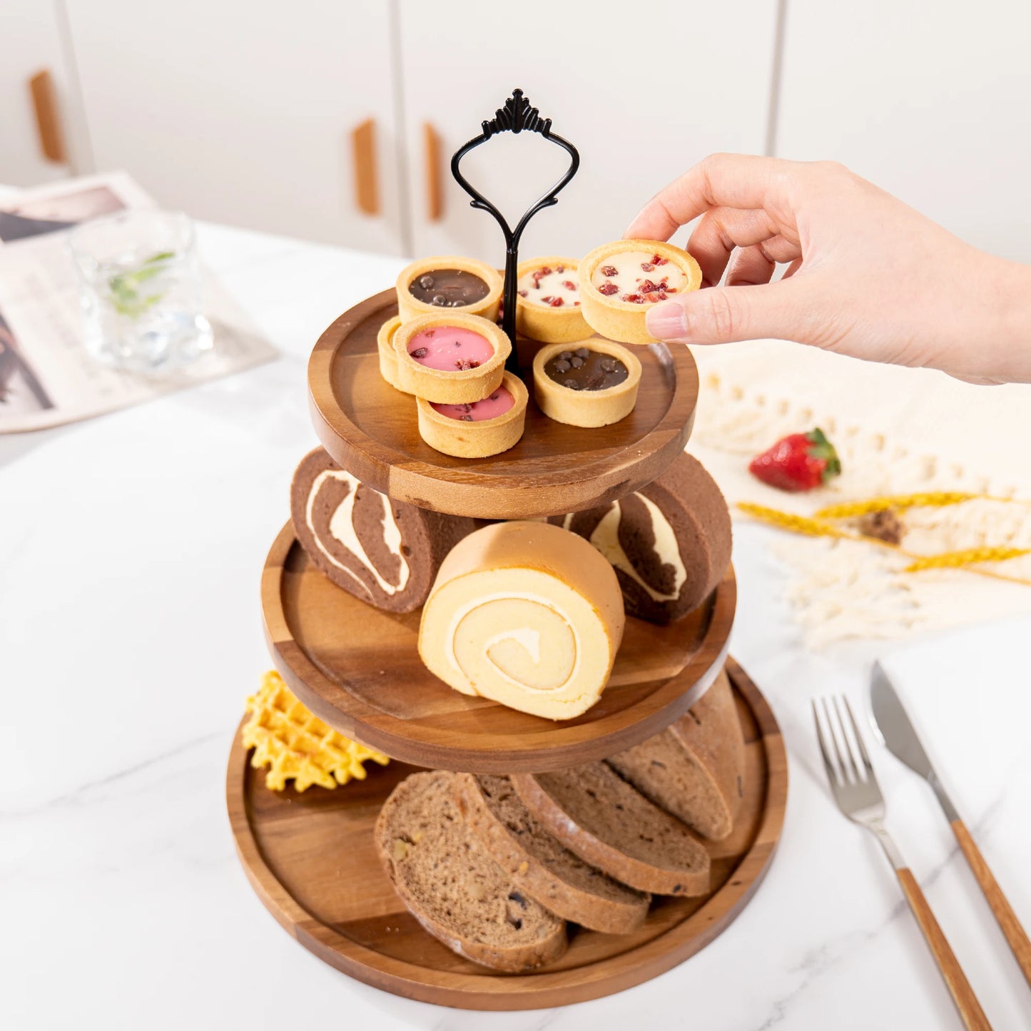 EcoDrop Acacia Wood 3-Tier Stand-1
