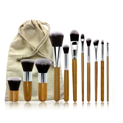 EcoDrop 11-Piece Bamboo Makeup Brush Set