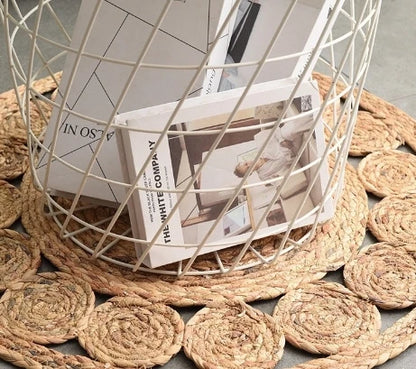 EcoDrop Handwoven Seagrass Floor Mat – 80cm Round Natural Rug-1