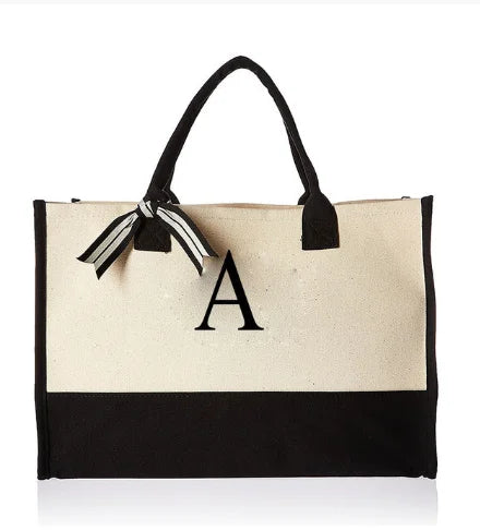 Hot Sale Eco Friendly Cotton Shopping Canvas Tote Bag with Letter Printed Logo Reusable Lady Handbag Tote Bag-14