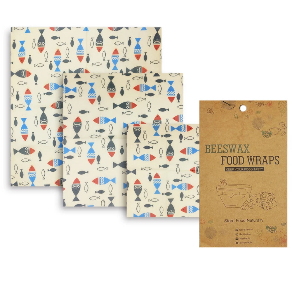 Reusable Beeswax Wraps Assorted Eco-Friendly Reusable Food Wraps Biodegradable Zero Waste Organic Sustainable-1