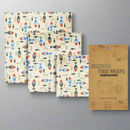 EcoDrop Reusable Beeswax Food Wraps – Organic & Eco-Friendly 3 Set