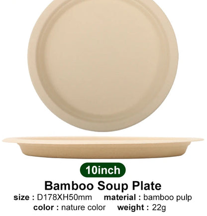 EcoDrop PFAS-Free Bamboo Pulp Plates – 10" Compostable Dinner Plates-5