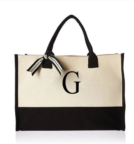 Hot Sale Eco Friendly Cotton Shopping Canvas Tote Bag with Letter Printed Logo Reusable Lady Handbag Tote Bag-28