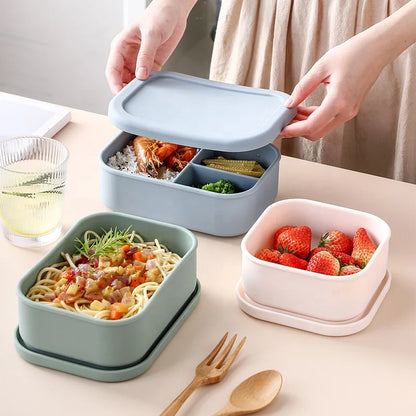 Special Offer Food Grade Silicone Food Box Leak Proof School Kid Portable Food Container Silicone Bento Lunch Box With Lid-0