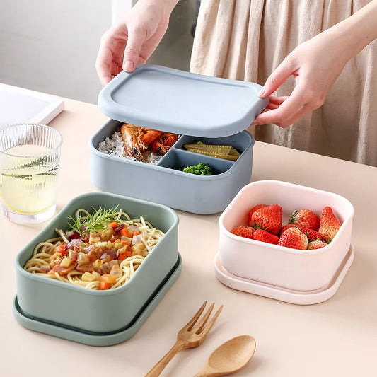 Special Offer Food Grade Silicone Food Box Leak Proof School Kid Portable Food Container Silicone Bento Lunch Box With Lid-0