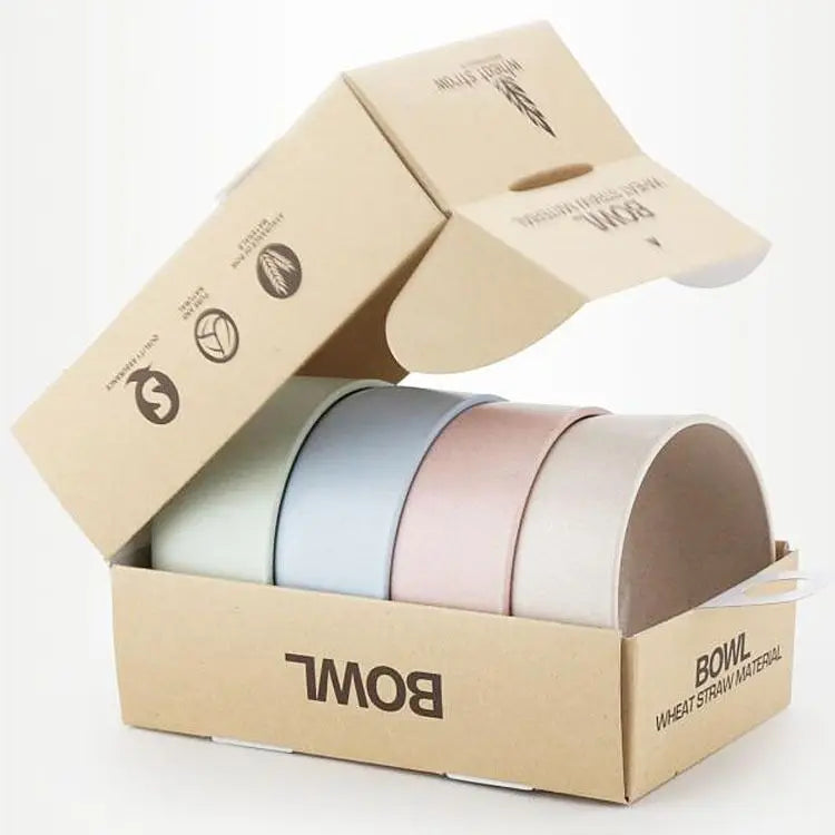 EcoDrop Wheat Straw Bowls – Set of 4 Colorful, Biodegradable & Durable-6