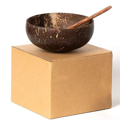 Unique Gift Natural Polished Shaped Handmade Reusable Breakfast Vegan Salad Smoothie Acai Coconut Bowl Set for Breakfast-4