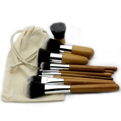 EcoDrop 11-Piece Bamboo Makeup Brush Set-4