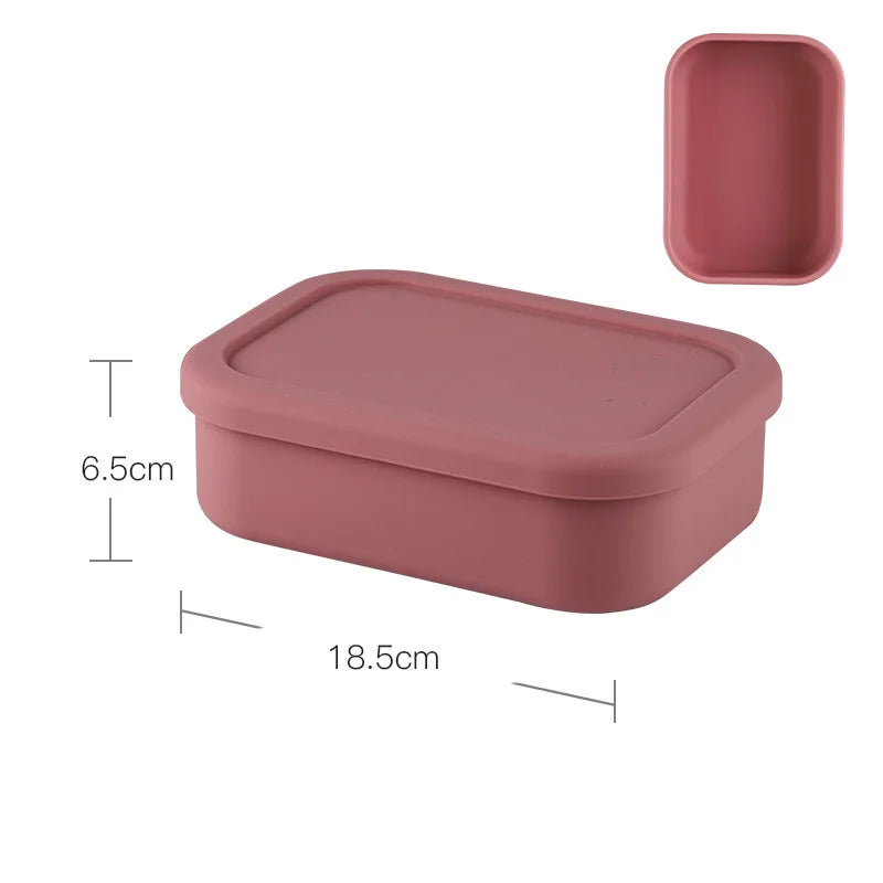 Special Offer Food Grade Silicone Food Box Leak Proof School Kid Portable Food Container Silicone Bento Lunch Box With Lid-13