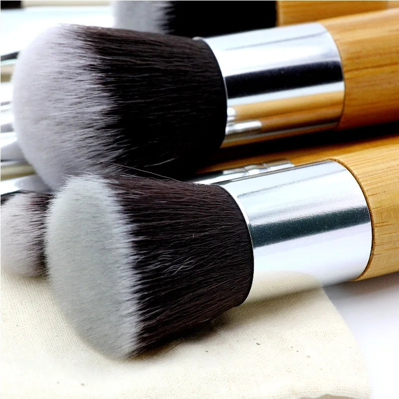 EcoDrop 11-Piece Bamboo Makeup Brush Set-2