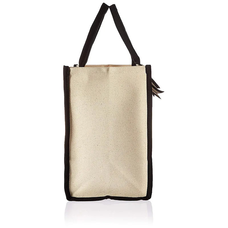 Hot Sale Eco Friendly Cotton Shopping Canvas Tote Bag with Letter Printed Logo Reusable Lady Handbag Tote Bag-3