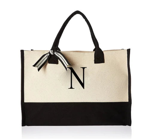 Hot Sale Eco Friendly Cotton Shopping Canvas Tote Bag with Letter Printed Logo Reusable Lady Handbag Tote Bag-17