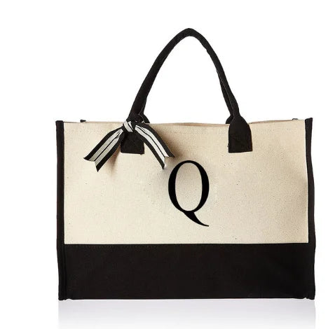 Hot Sale Eco Friendly Cotton Shopping Canvas Tote Bag with Letter Printed Logo Reusable Lady Handbag Tote Bag-22