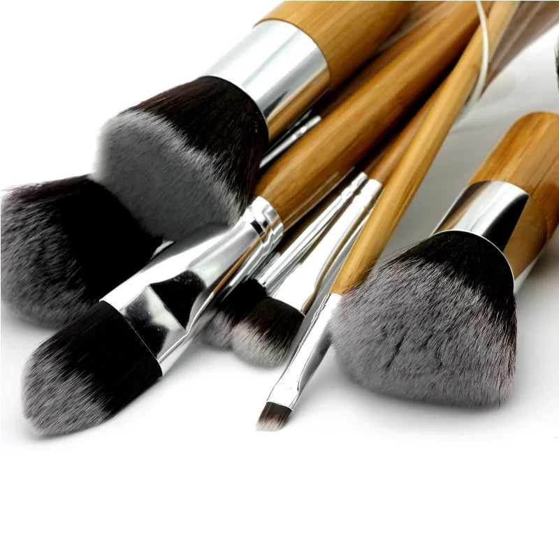 EcoDrop 11-Piece Bamboo Makeup Brush Set-5