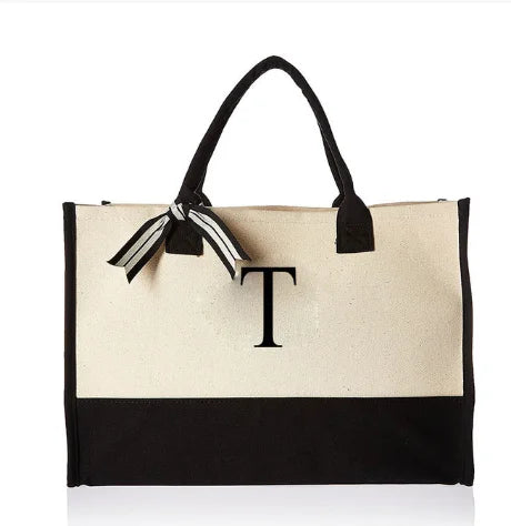 Hot Sale Eco Friendly Cotton Shopping Canvas Tote Bag with Letter Printed Logo Reusable Lady Handbag Tote Bag-23