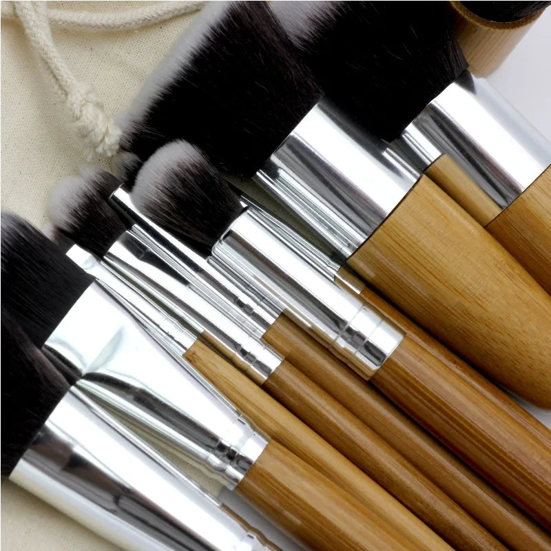 EcoDrop 11-Piece Bamboo Makeup Brush Set-3