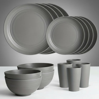 EcoDrop 16Pcs Wheat Straw Dinnerware Set