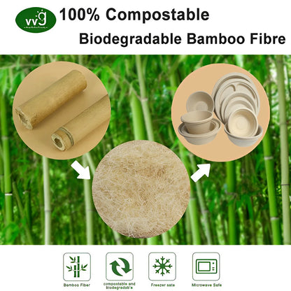 EcoDrop PFAS-Free Bamboo Pulp Plates – 10" Compostable Dinner Plates-4
