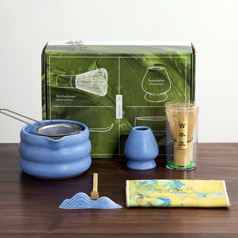 EcoDrop 7-Piece Japanese Matcha Tea Set – Ceramic Bowl & Bamboo Whisk Kit-13