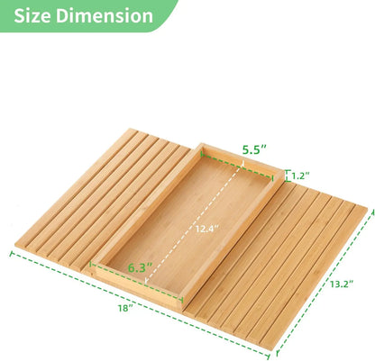Bamboo Folding Sofa  Arm Tray, Sofa Armrest Tray Table Anti-Slip Living Room Small Coffee Table to Save Space Clip Table-5