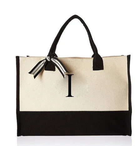 Hot Sale Eco Friendly Cotton Shopping Canvas Tote Bag with Letter Printed Logo Reusable Lady Handbag Tote Bag-30
