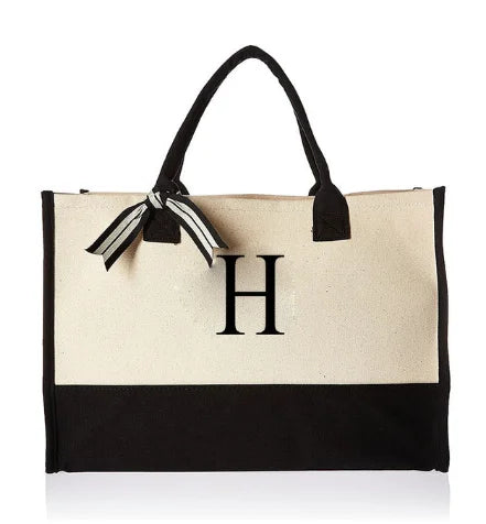 Hot Sale Eco Friendly Cotton Shopping Canvas Tote Bag with Letter Printed Logo Reusable Lady Handbag Tote Bag-7