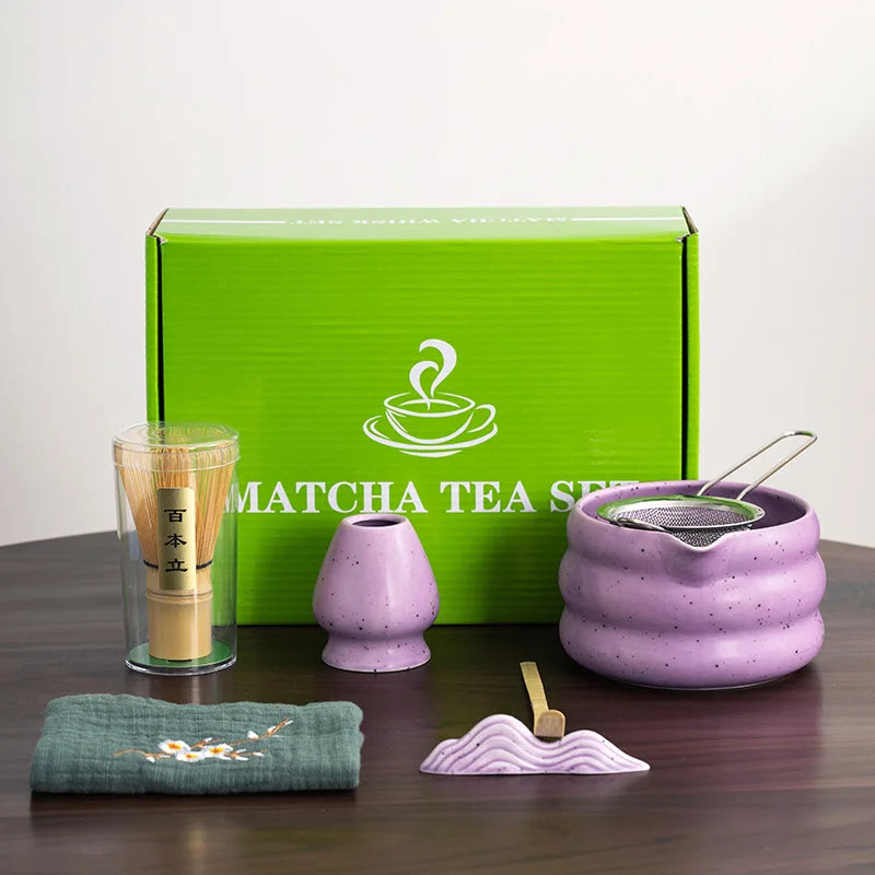 EcoDrop 7-Piece Japanese Matcha Tea Set – Ceramic Bowl & Bamboo Whisk Kit-15