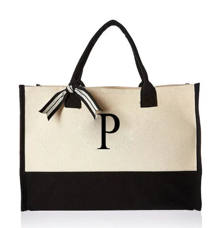 Hot Sale Eco Friendly Cotton Shopping Canvas Tote Bag with Letter Printed Logo Reusable Lady Handbag Tote Bag-19