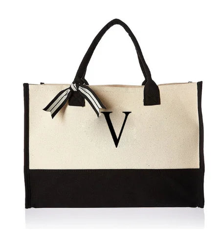 Hot Sale Eco Friendly Cotton Shopping Canvas Tote Bag with Letter Printed Logo Reusable Lady Handbag Tote Bag-6