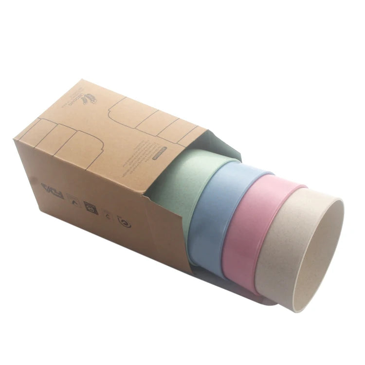 EcoDrop Wheat Straw Bowls – Set of 4 Colorful, Biodegradable & Durable-4