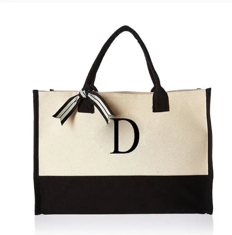 Hot Sale Eco Friendly Cotton Shopping Canvas Tote Bag with Letter Printed Logo Reusable Lady Handbag Tote Bag-15