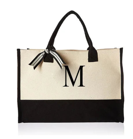 Hot Sale Eco Friendly Cotton Shopping Canvas Tote Bag with Letter Printed Logo Reusable Lady Handbag Tote Bag-31