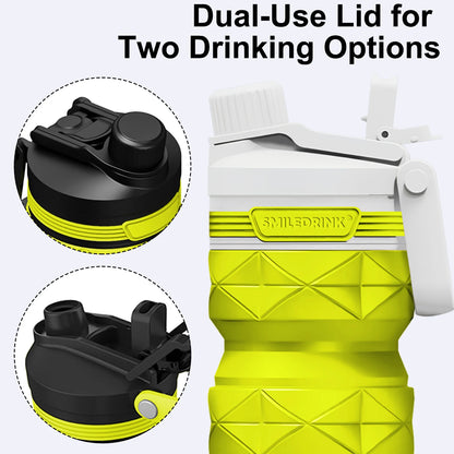 Collapsible Water Bottles Silicone Foldable Portable Travel Water Bottle Folding Lightweight Reusable Leakproof for Traveling-3