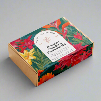 Botanical Plywood Coasters with Adult Coloring Designs, Nature-Inspired Coloring Activity, Home Decor | by Victory In Wellness-1