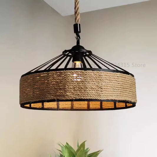 EcoDrop Natural Hemp Rope Pendant Light